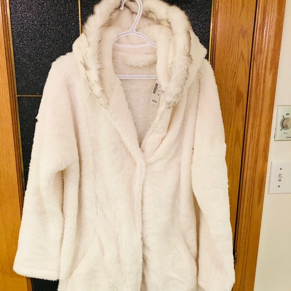 Faux fur Sherpa cardigan robe - Picture 7 of 8